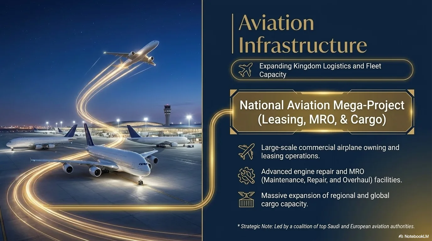 National Aviation Mega-Project showing leasing, MRO, and cargo capability.